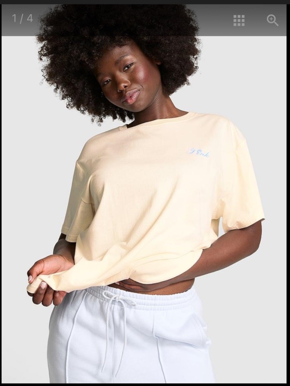 🦋 PINK Victoria's Secret So Chilly oversized short- sleeve campus t-shirt